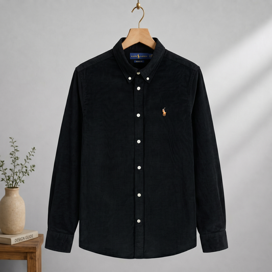 Corduroy Shirt Black CS-01