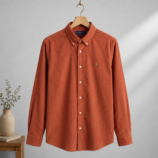 Corduroy Shirt Orange Rust CS-03