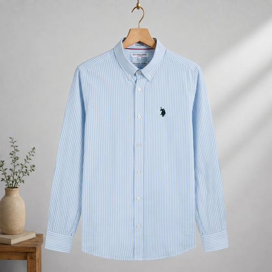 Formal Shirt Ice Blue Stripe USPFS-03